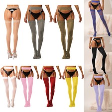 Suspender Tights for Women Oil Glossy Garter Pantyhose Thigh High Stockings Sexy