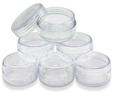 6 TRAVEL SIZE PLASTIC TUBS