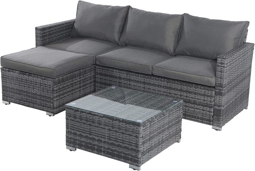 Shaped outdoor rattan corner - l-shaped,