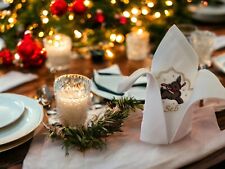 Luxury Personalised Damask Embroidered Christmas Napkins  - £4 Capped Postage.