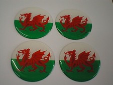MINI Wales Welsh Dragon Flag Alloy Wheel Centre Center Badge Caps 60mm