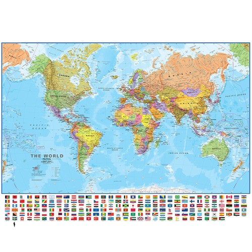 Vintage world map - map, canvas