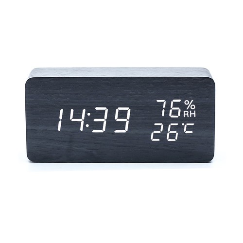 Wooden digital alarm clock led - alarm,