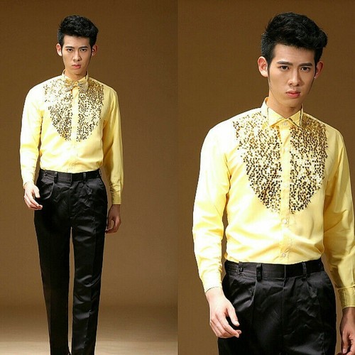 Men sequin glitter shirt top - shirt,