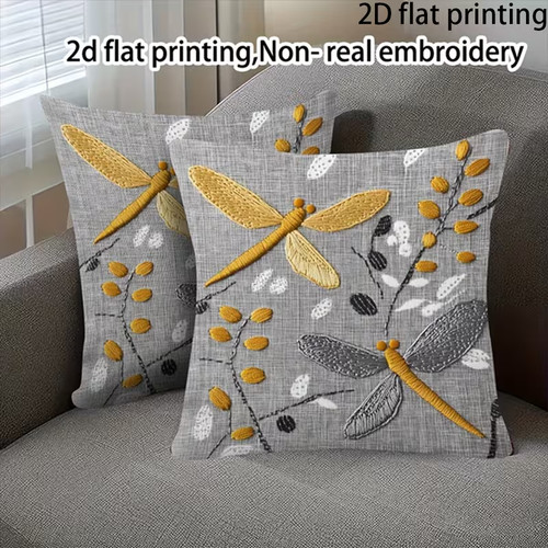 Grey dragonfly cushion - 2,
