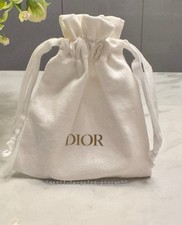 CHRISTIAN DIOR Cotton Dust Gift Pouch bag Drawstring Bag Soft White small size