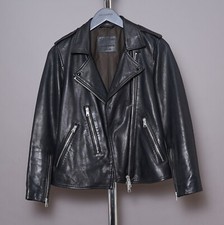 ALL SAINTS Leather Jacket UK10 US6 EU38 Womens ELVA Biker ALLSAINTS College