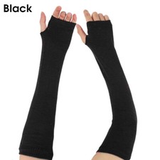 Women Fingerless Ladies Long Gloves Wrist Arm Knitted Mitten Winter Hand Warmer