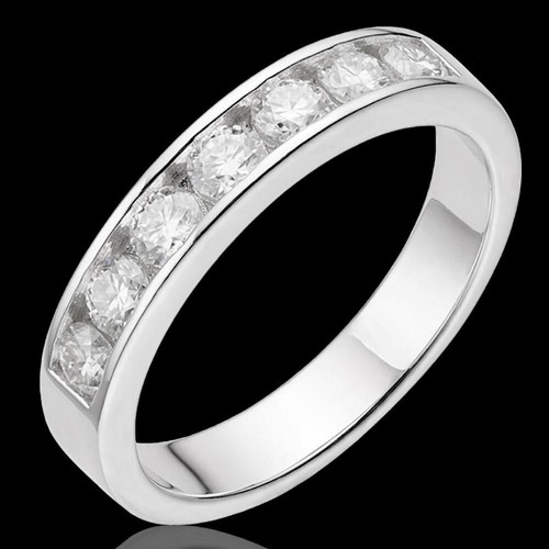 Real moissanite half - half, eternity