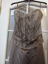 True Bride Stone Wedding Dress 14 Lace Corset Boned Sweetheart Bow Full Length