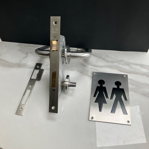 Bathroom door lock brushed - door,
