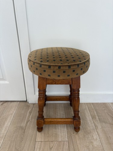 Vintage oak wooden table stool - oak,