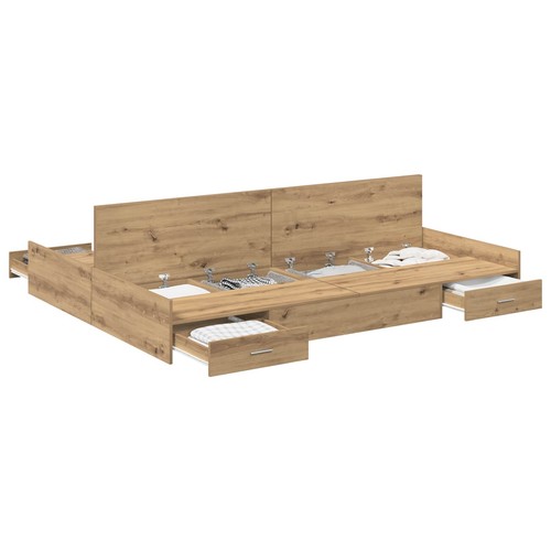 Storage bed frame with drawer - with,