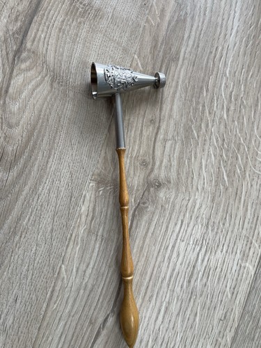Vtg candle snuffer with wood - snuffer,