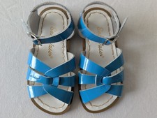 Saltwater Original Sandals UK 8 EU 25 Turquoise Teal Blue Patent Girls Toddler