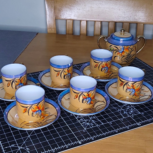 Klimax hand painted floral tea - hand,