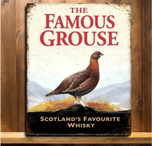 Famous grouse metal plaque - famous,