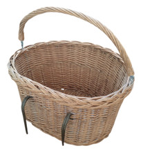 Lovely Old LARGE Vintage Wicker Bike Bicycle Shopping Basket
