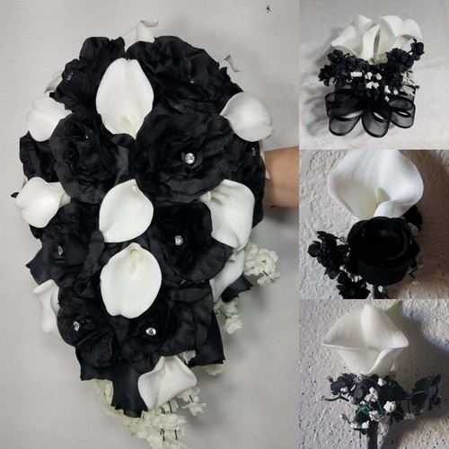Black white rose - rose, lily