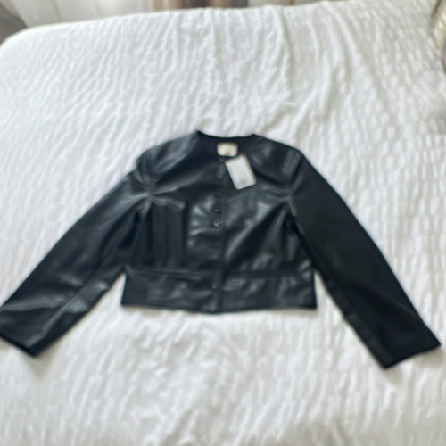 Black faux leather - black,