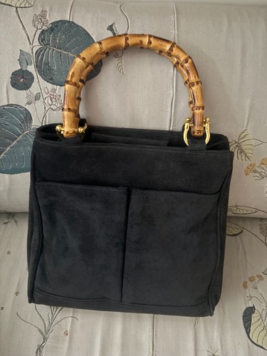 Navy blue suede handbag - , nine