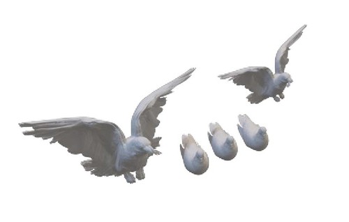 Resin printed pigeons - resin,