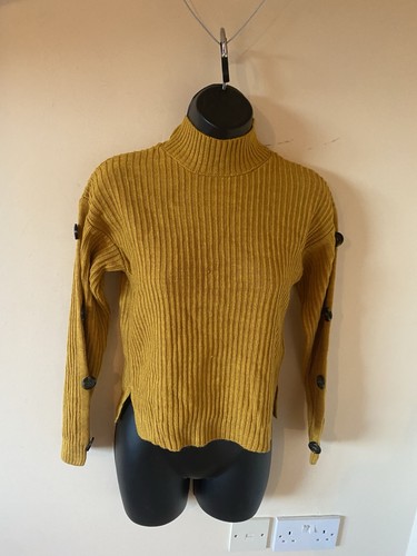 Mustard polo neck - mustard, button