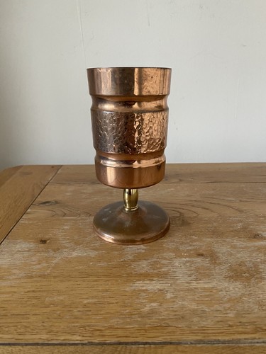 Vintage hammered copper goblet