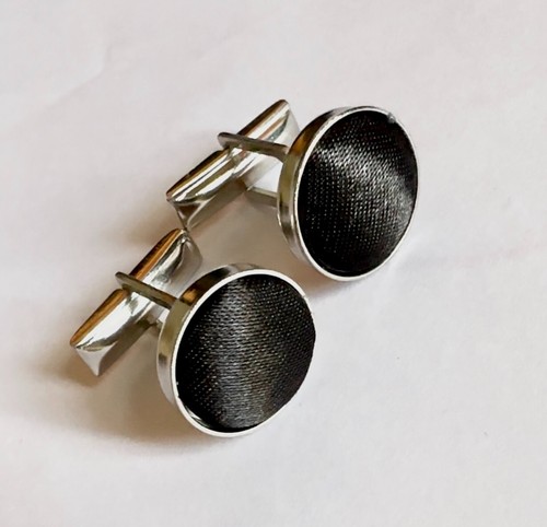 Men black cufflinks silver - black,