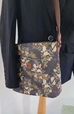 Nica Cross Body Bag Floral Brown Multi Oil Skin 13"  X 11 "