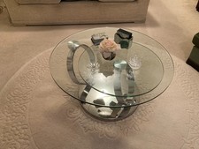 Glass and Chrome Round Swivel