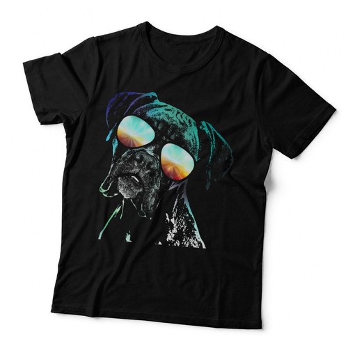 Retro disco dog boxer - retro, t-shirt