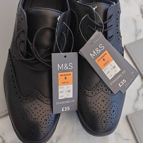 Men black leather - m&s, men’s