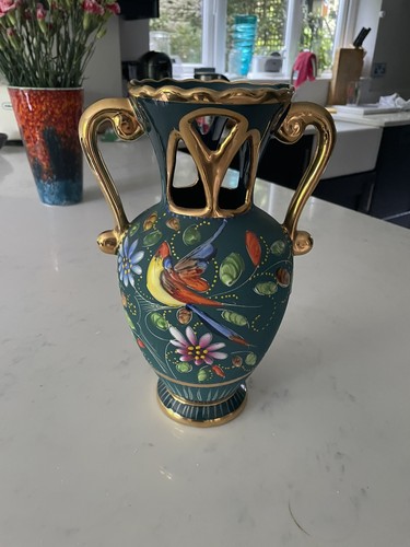 Vintage hand painted enamel - hand,