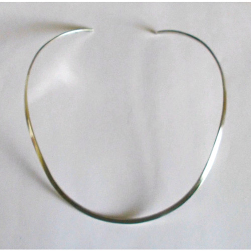 Silver tone metal collar - silver,