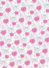 2 Sheets 60th Birthday Wrapping Paper 60 Giftwrap Female Pink White  (AWU-W86)