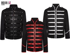 Men's MCR Military Black Parade Jacket - Goth Punk Emo Long Sleeve Drummer Coat