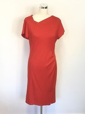 LK BENNETT POCO SALSA RED SHORT SLEEVE STRETCH JERSEY PENCIL DRESS  SIZE 14