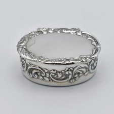 Solid Silver Snuff Box Pill Pot 1981