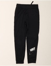 NIKE Girls Therma-Fit Graphic Tracksuit Trousers 10-11 Years Medium Black CR13
