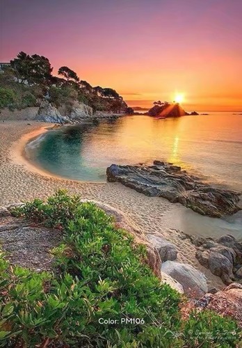 Sunset beach scene diamond - 5d,