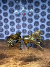 Vintage Brass Double Horse &