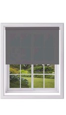 PLAIN DARK GREY BLACKOUT ROLLER BLIND 120 CMS X 165 CMS DROP ADJUSTABLE 1 OF 2