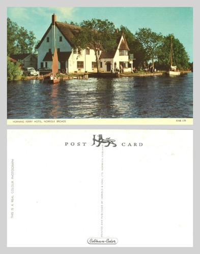 Vintage postcard horning - vintage,