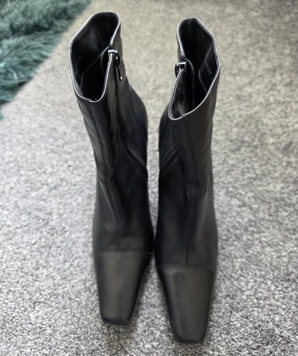 Faith black leather - leather, ankle