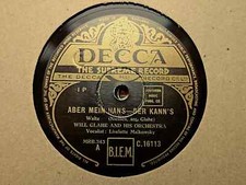 WILL GLAHE - CHOOSE ONE OF TWO 78 rpm discs