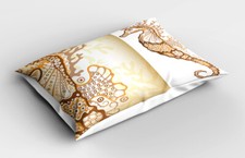 Ocean Pillow Sham Seahorse Exotic Fishes