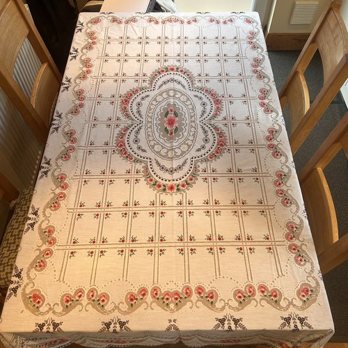 Vintage floral tablecloth - vintage,