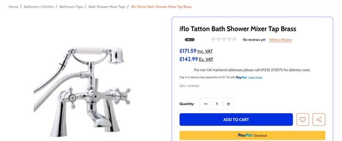 Traditional iflo tatton bath - tatton,
