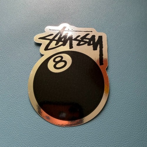 Chrome stussy ball sticker - stussy,
